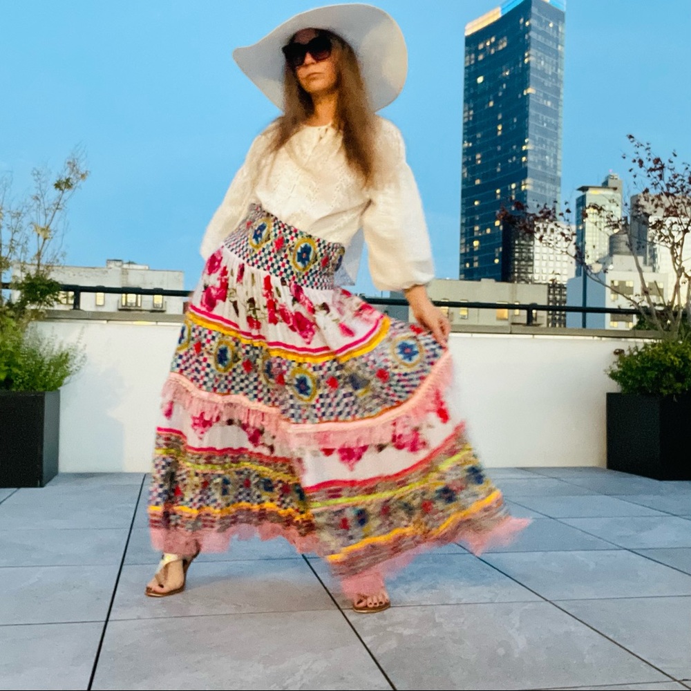 Italian ANTICA SARTORIA Cotton Popcorn Eyelets Top Positano Italy - Picture 5 of 11